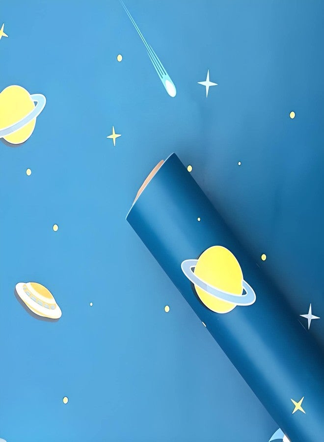 ROSASTELLA Self Adhesive Decorative Peel Stick Waterproof Space Wallpaper Wall Decor Removable Wall Paper for Living Room Hall Decoration PVC Vinyl DIY Contact Paper 45x304 CM - Image 1